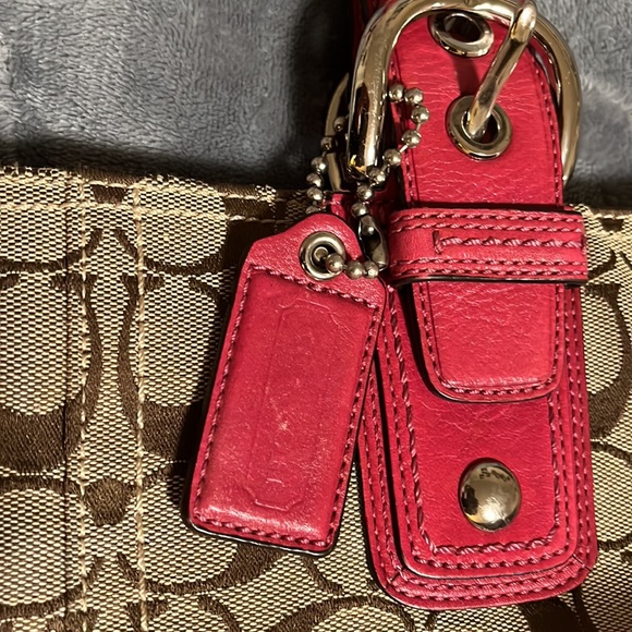 Vintage coach, pink leather canvas, signature purse - Picture 4 of 9